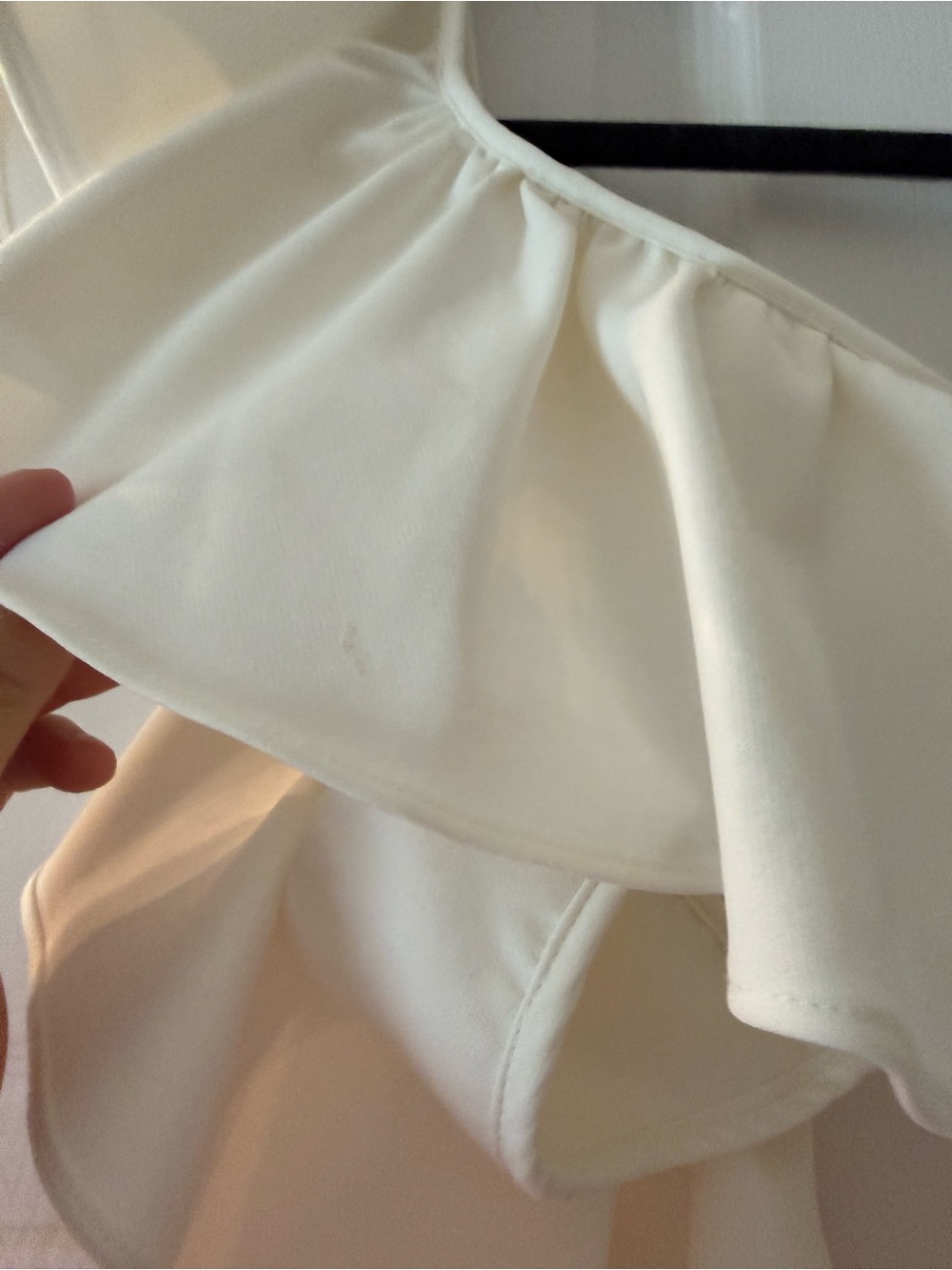 REVOLVE Ruffled Off-Shoulder Crop Top - Cream - Picture 3 of 5